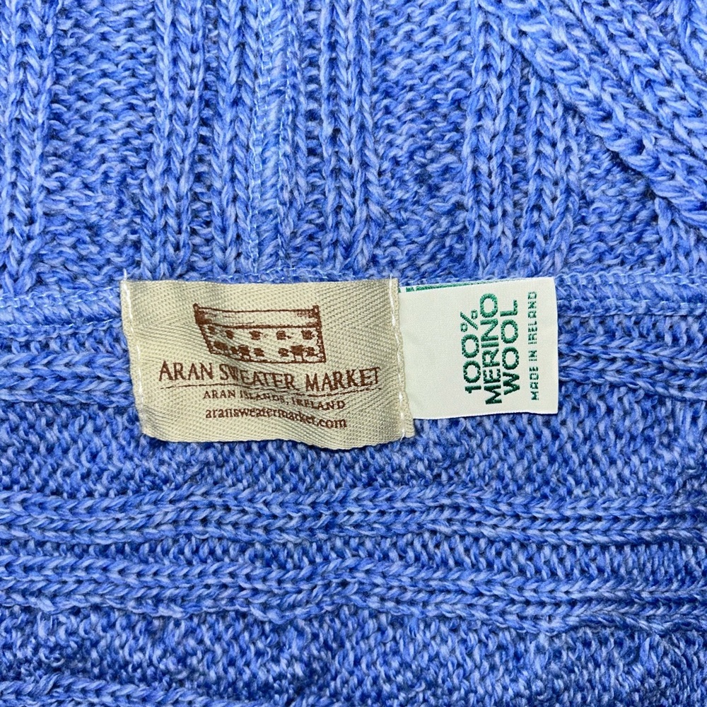 Aran sweater market 100% wool hooded scarf shawl wrap - Picture 3 of 11